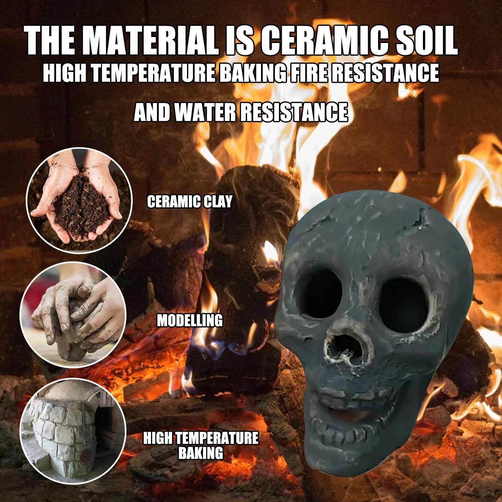 Horror Skull Ceramic Flint