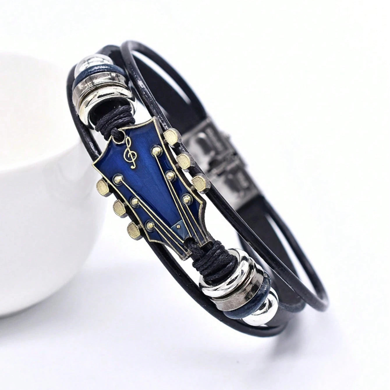 Retro Guitar Leather Bracelet