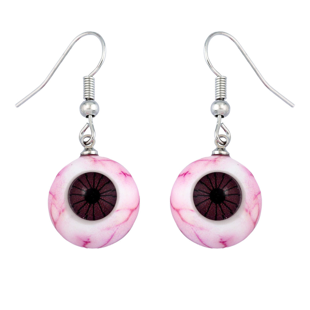 Horrible blood-red eyeball resin earrings