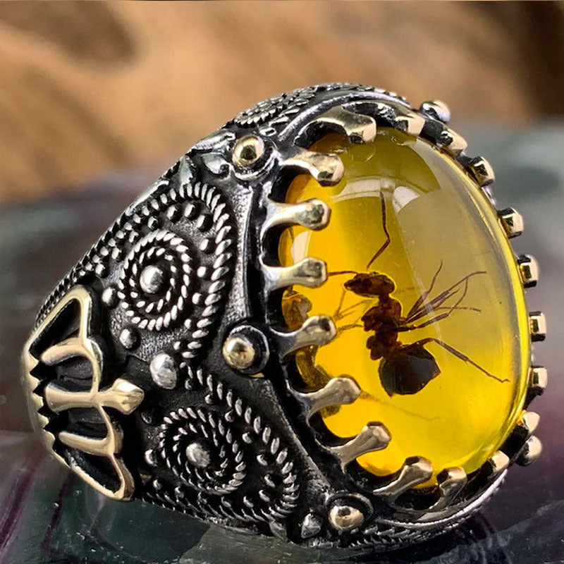 Amber Ant Ring