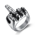 Vintage fist middle finger ring