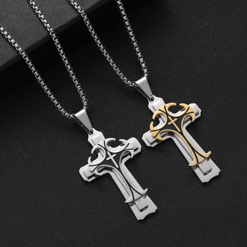 Three-layer cross pendant