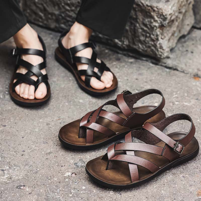 Men's Adjustable Cross-Strap Sandals