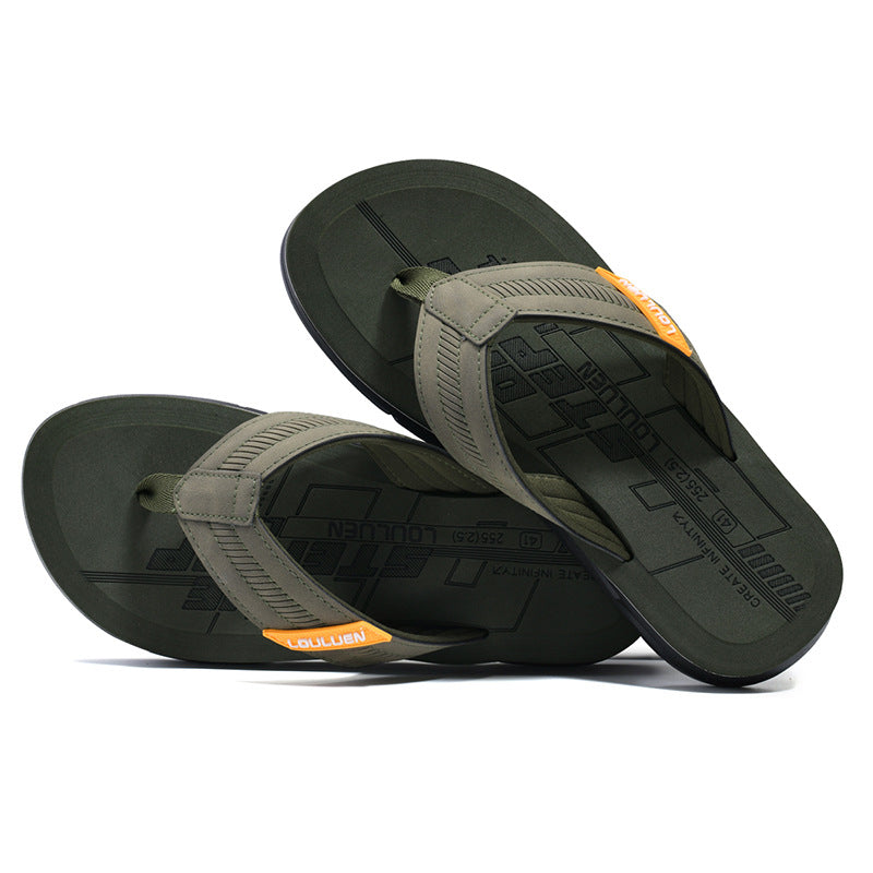 Men's Cushioned Wide-Strap Flip Flops