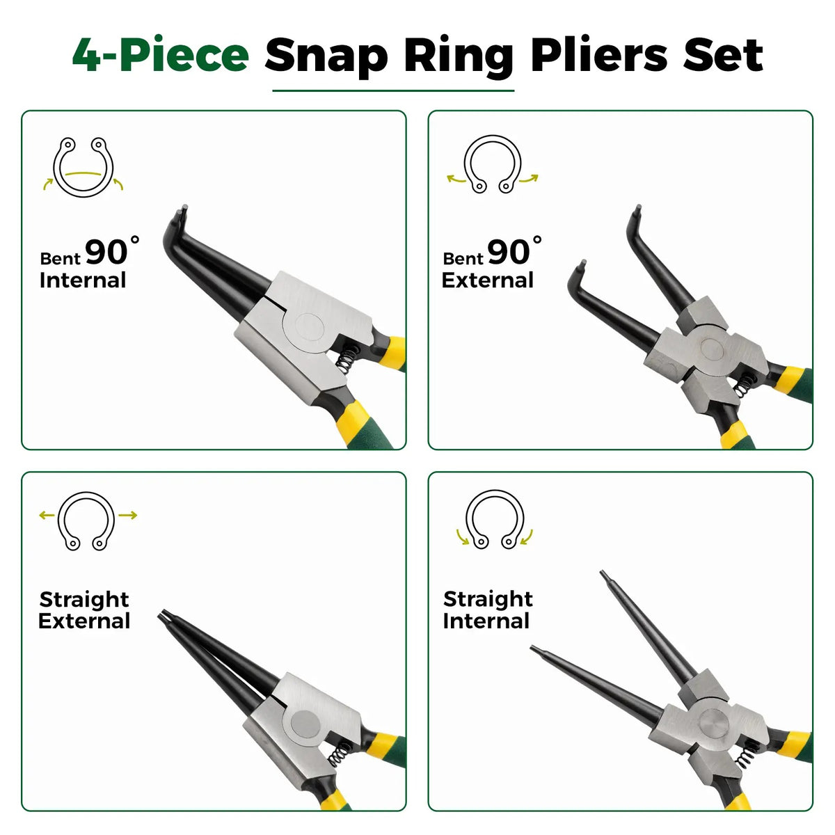 4-Piece Snap Ring Pliers Set