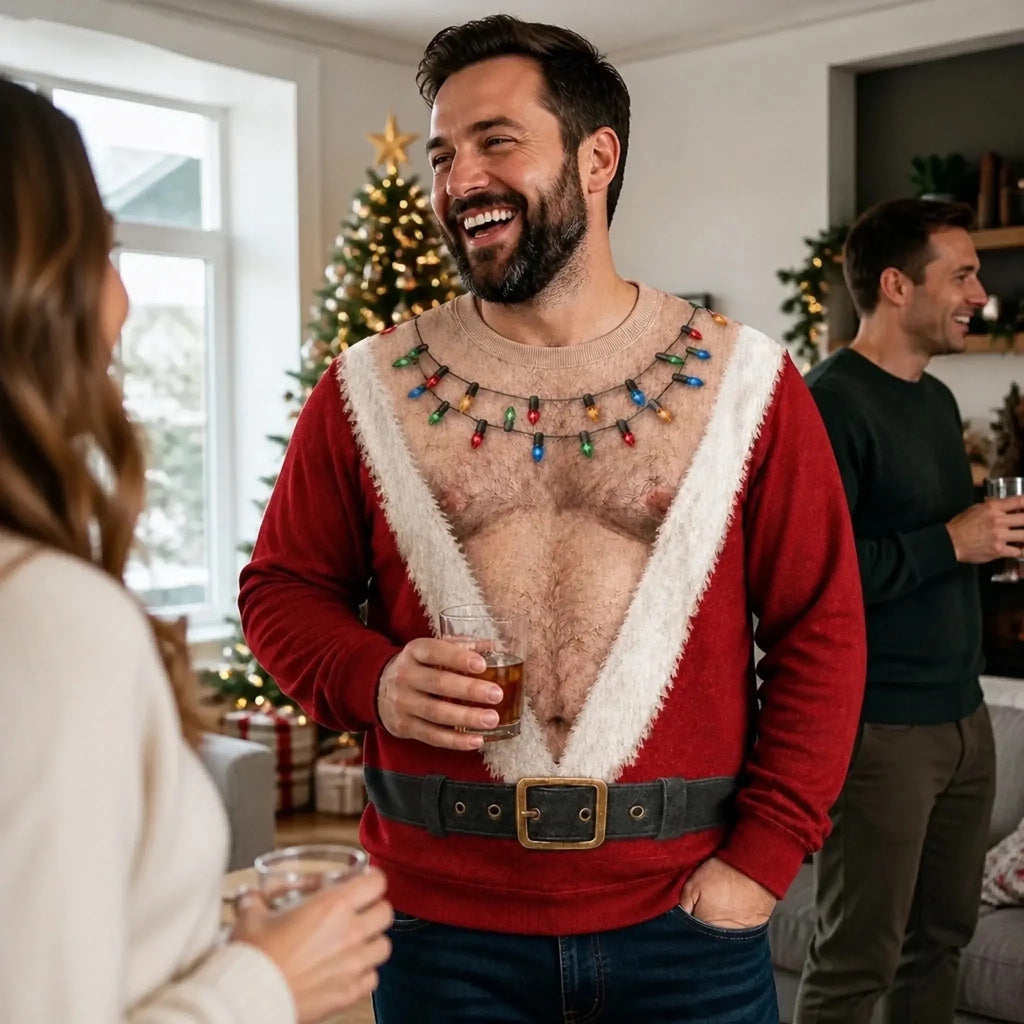Men’s Funny Santa Christmas Sweatshirt — Bring a Cheeky Twist to the Holiday Party