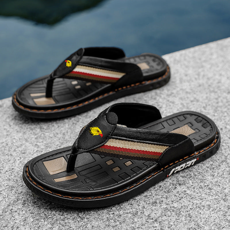 Men's Striped Comfort Flip Flops