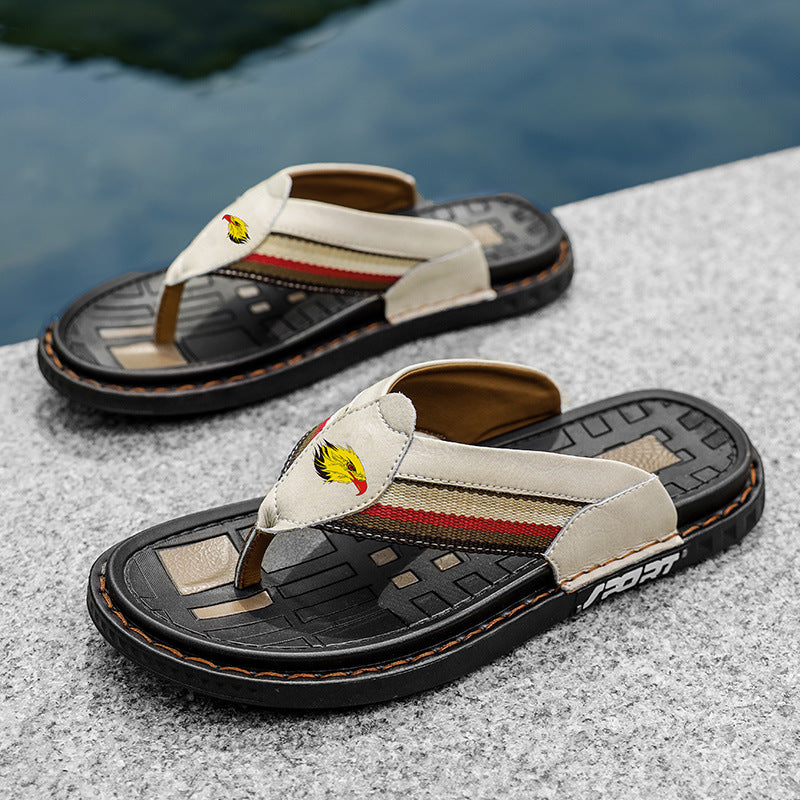 Men's Striped Comfort Flip Flops