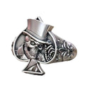 Spade Magician Skull Ring