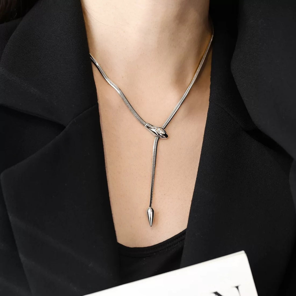 Snake bone necklace