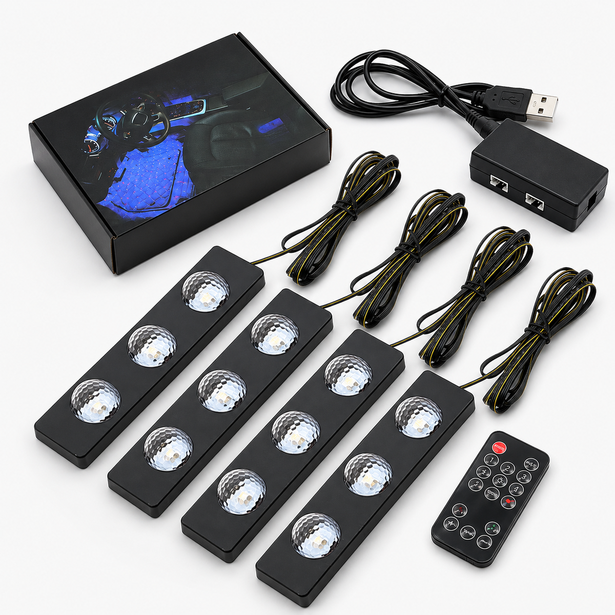7-Color Sound-Activated Car Interior Ambient Light Kit