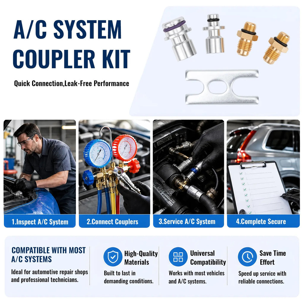 A/C Evaporator Leak Test Coupler Kit — Simplify A/C Pressure Testing Without Major Interior Disassembly