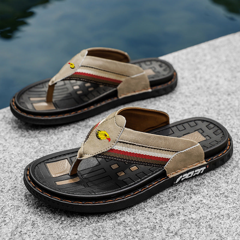 Men's Striped Comfort Flip Flops