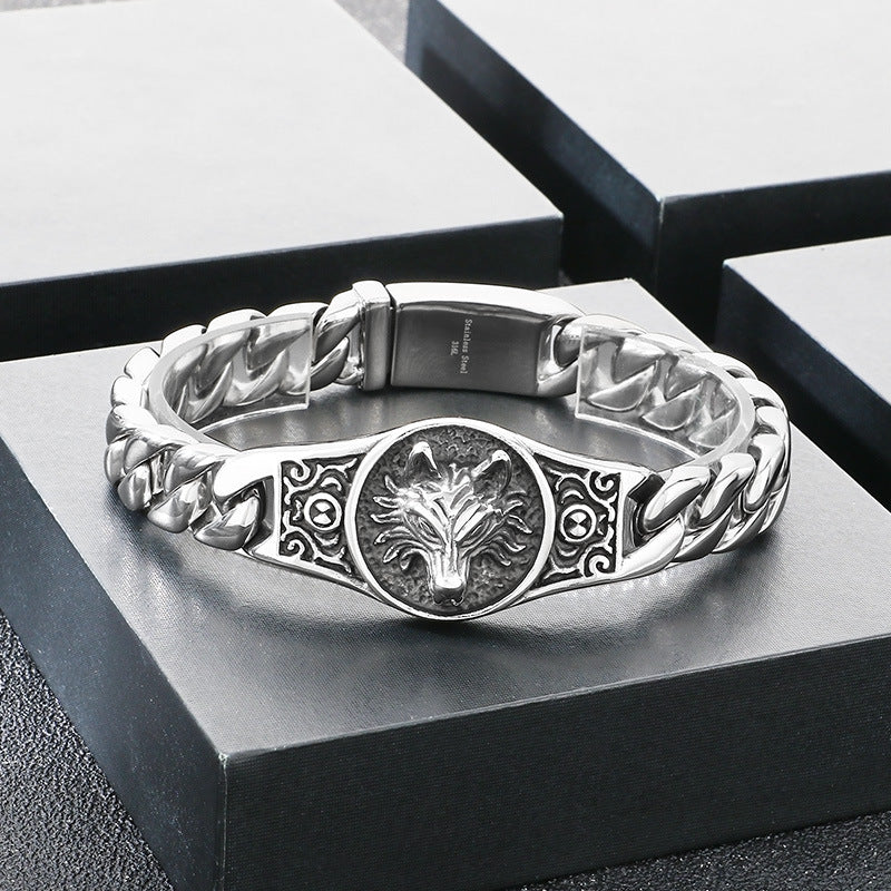 Domineering Wolf King Cuban Bracelet