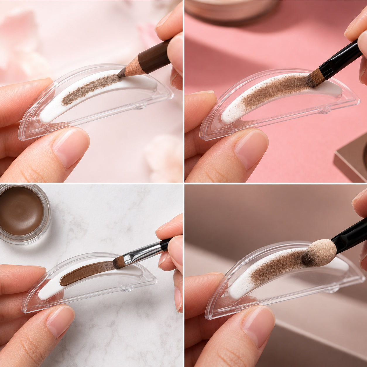 Different shaped eyebrow stamps