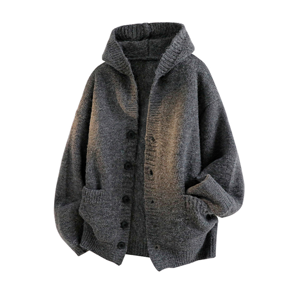 Men's Hooded Knit Cardigan
