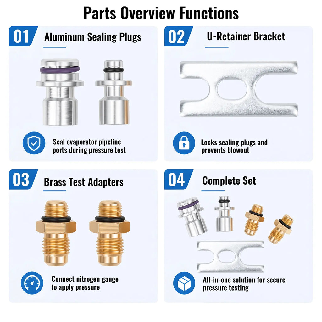 A/C Evaporator Leak Test Coupler Kit — Simplify A/C Pressure Testing Without Major Interior Disassembly