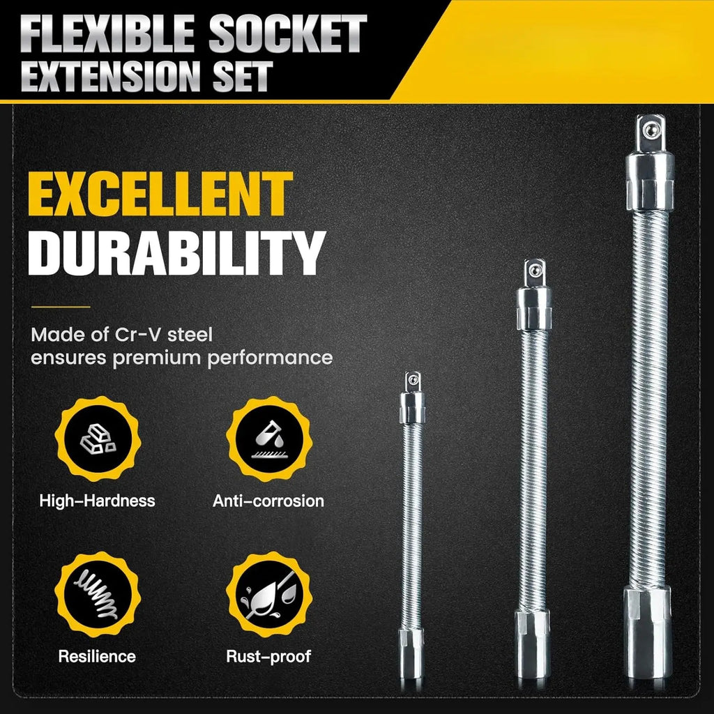 3-Piece Flexible Socket Extension Set
