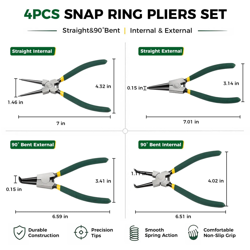 4-Piece Snap Ring Pliers Set