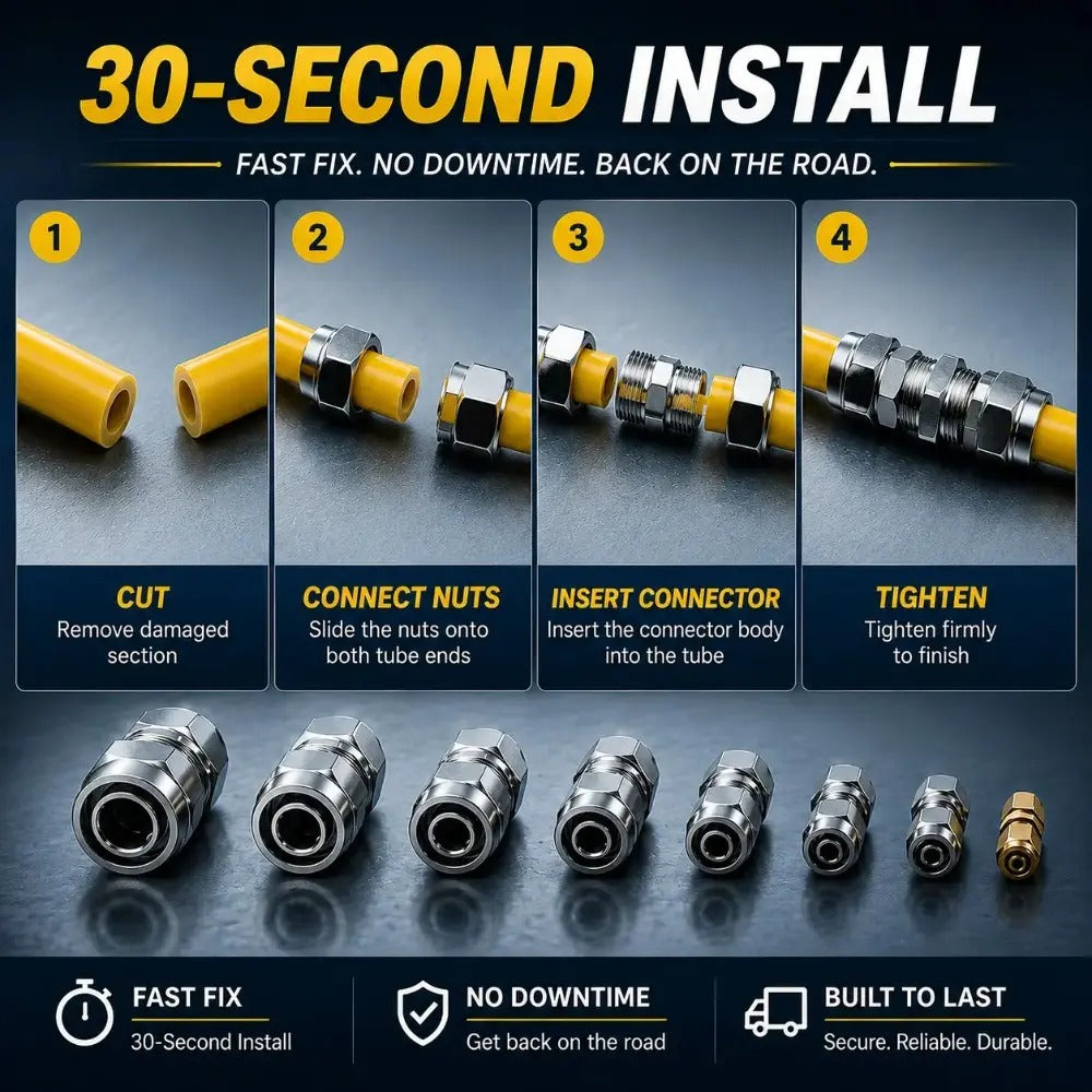 Air Line Repair Coupling — Reconnect Compatible Tubing at the Damaged Section