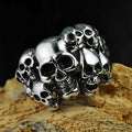 Sterling Silver Phantom Skull Biker Ring
