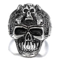 925 Sterling Silver Layered Skull Totem Ring