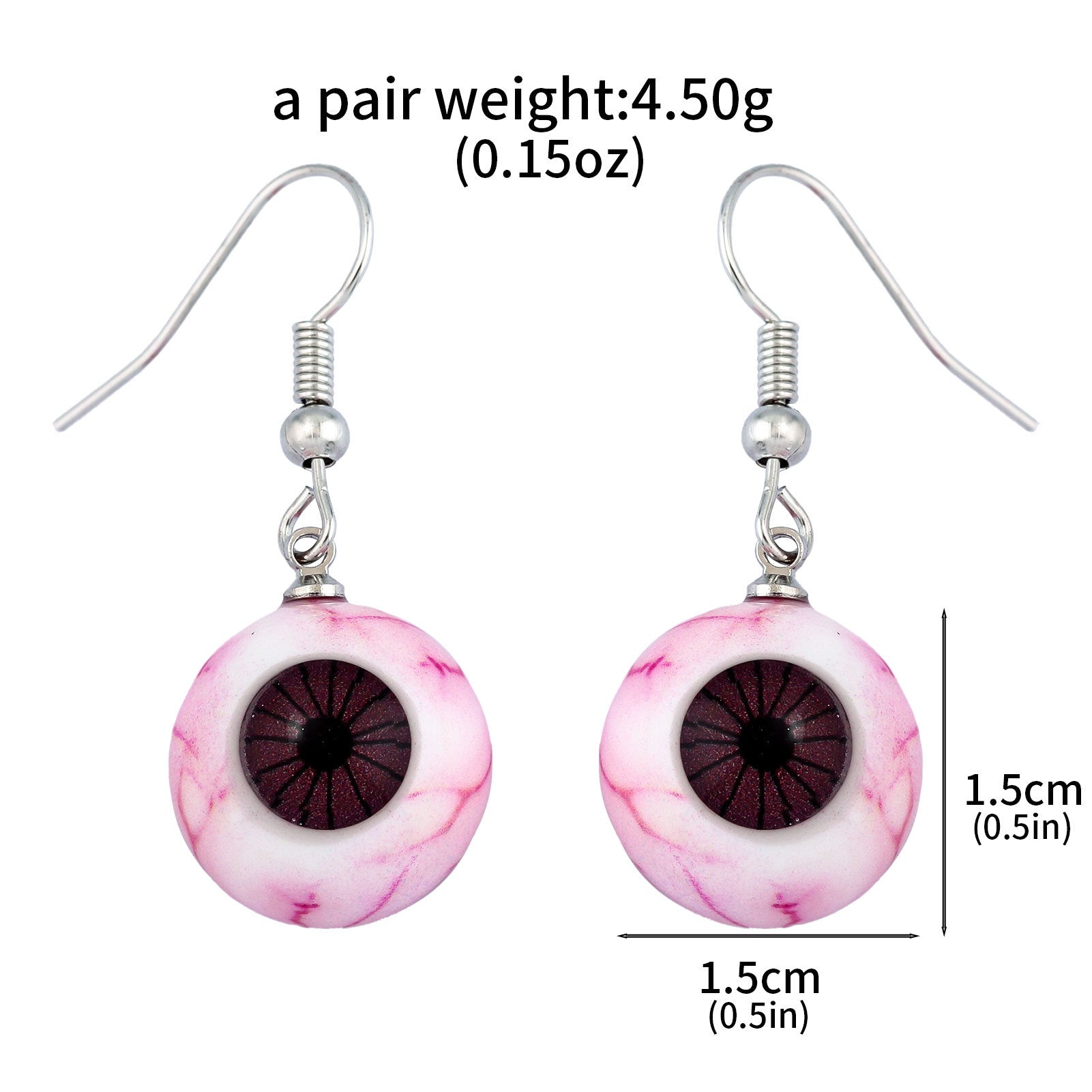 Horrible blood-red eyeball resin earrings