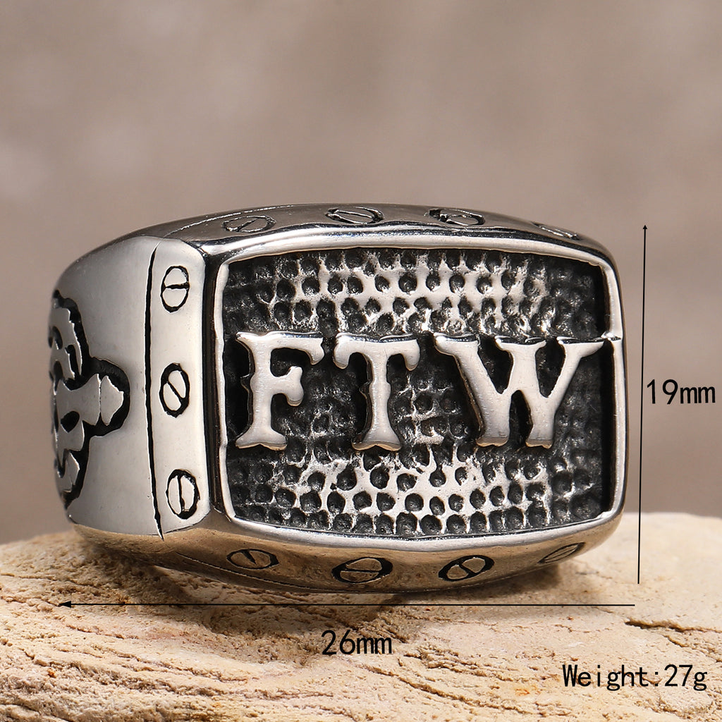 Motorcycle style FTW ring