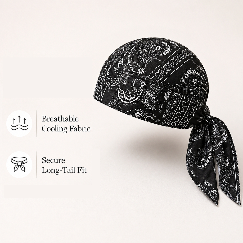 Elastic fabric cycling headband/cap