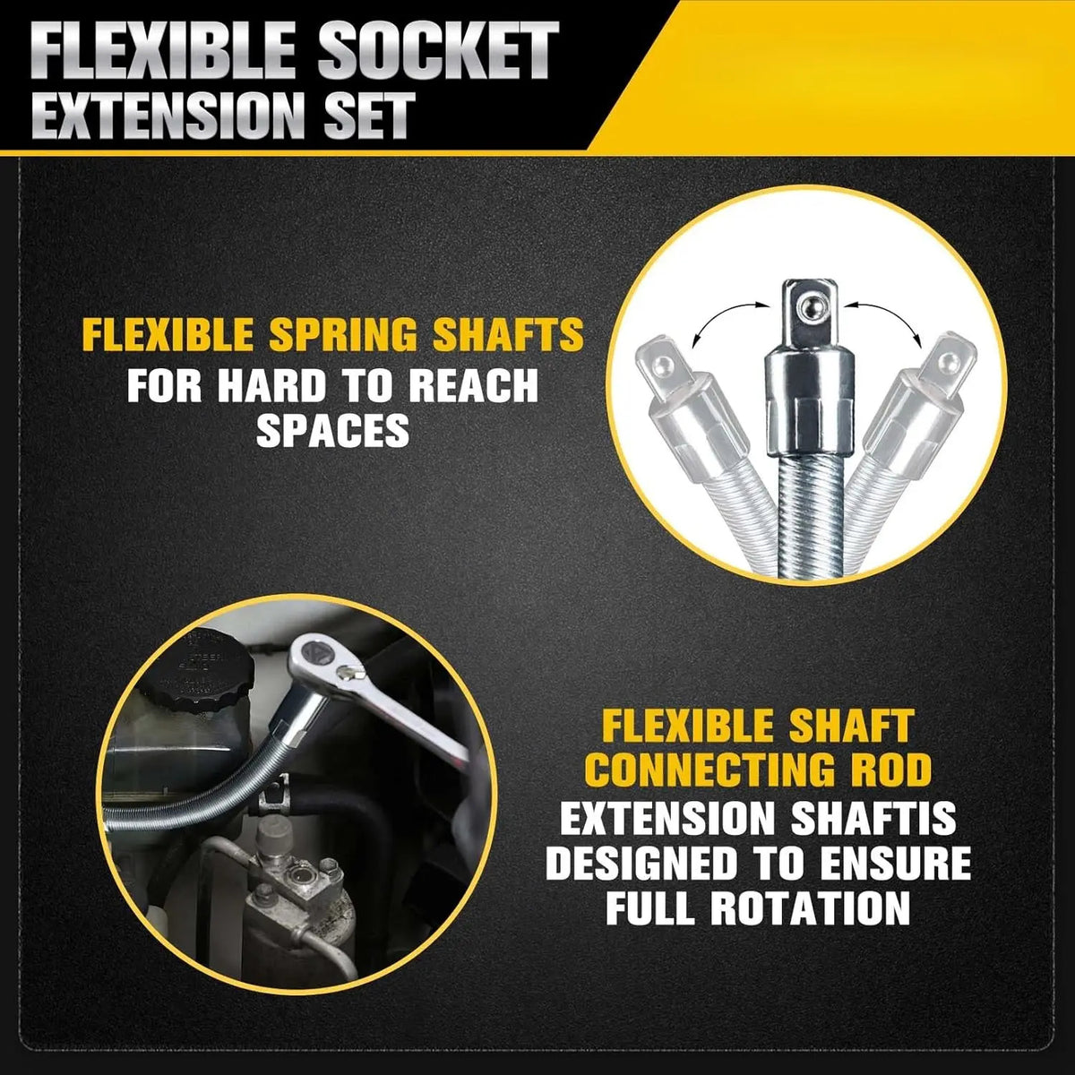 3-Piece Flexible Socket Extension Set