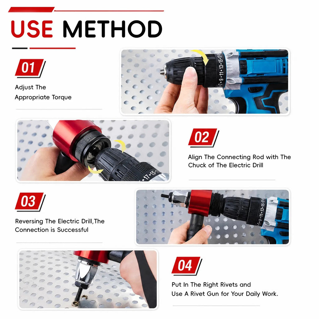 Drill-Powered Rivet Nut Adapter Kit