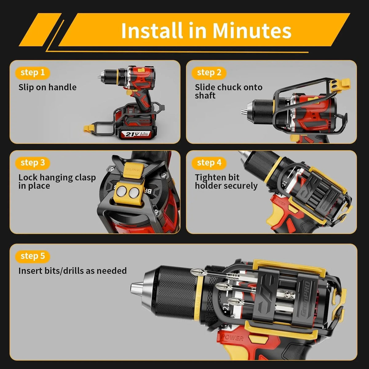 Drill-Mounted Bit Organizer — Keep Your Next Bit Within Reach