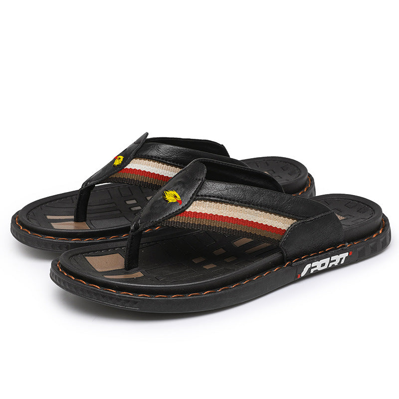 Men's Striped Comfort Flip Flops
