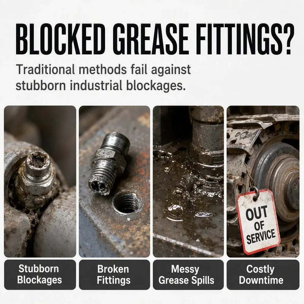 Grease Fitting Unclogger — Clear Blocked Lubrication Points Without Replacing Them