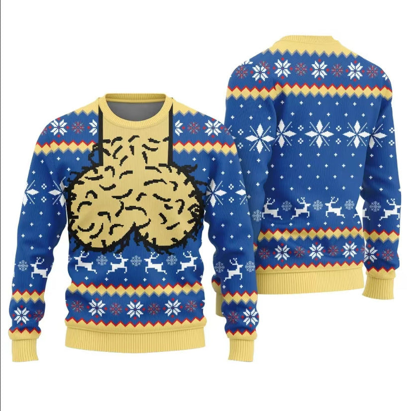 Funny Hairy Chest Christmas Sweater — A Holiday Gift for His Sense of Humor