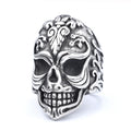 Carved skull 925 Silver Ring