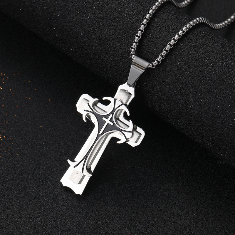 Three-layer cross pendant
