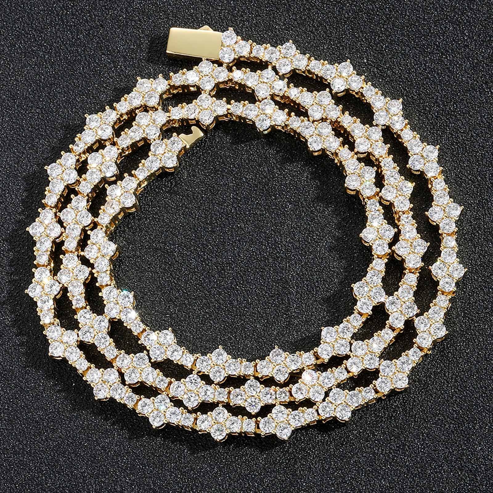 Plum Blossom Tennis Bracelet Necklace