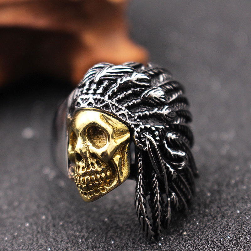 "Soul of the Chief" Indian Skull Ring