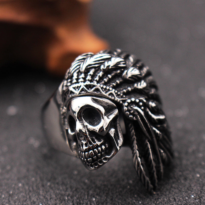 "Soul of the Chief" Indian Skull Ring