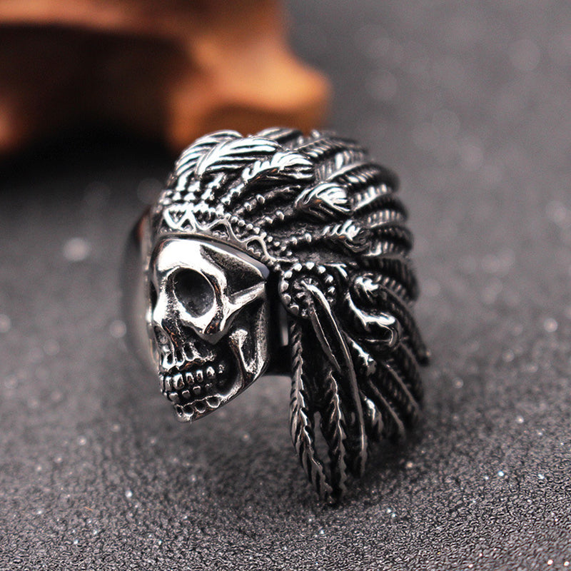 "Soul of the Chief" Indian Skull Ring