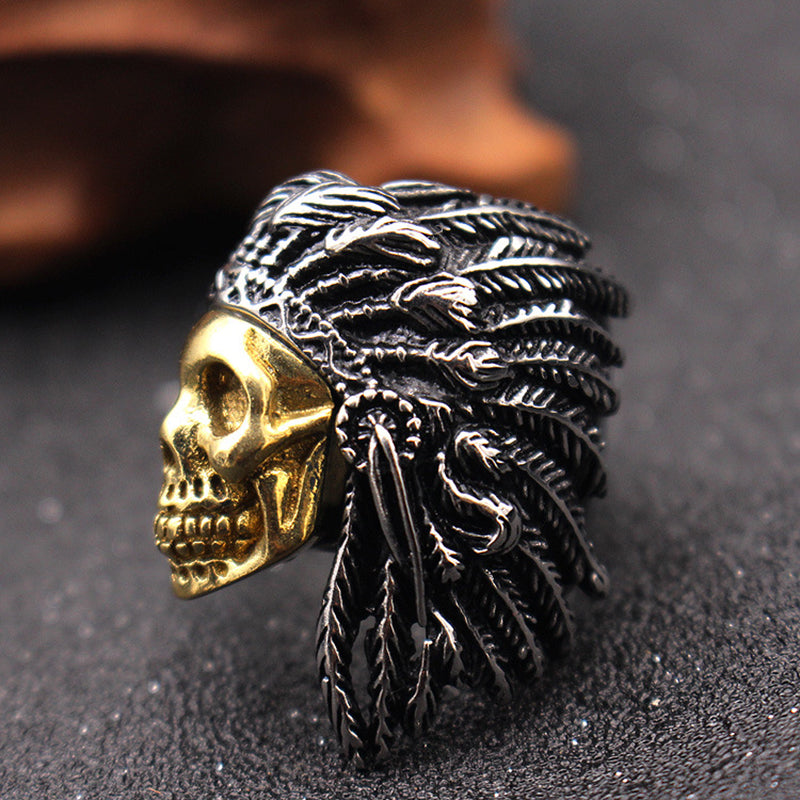 "Soul of the Chief" Indian Skull Ring