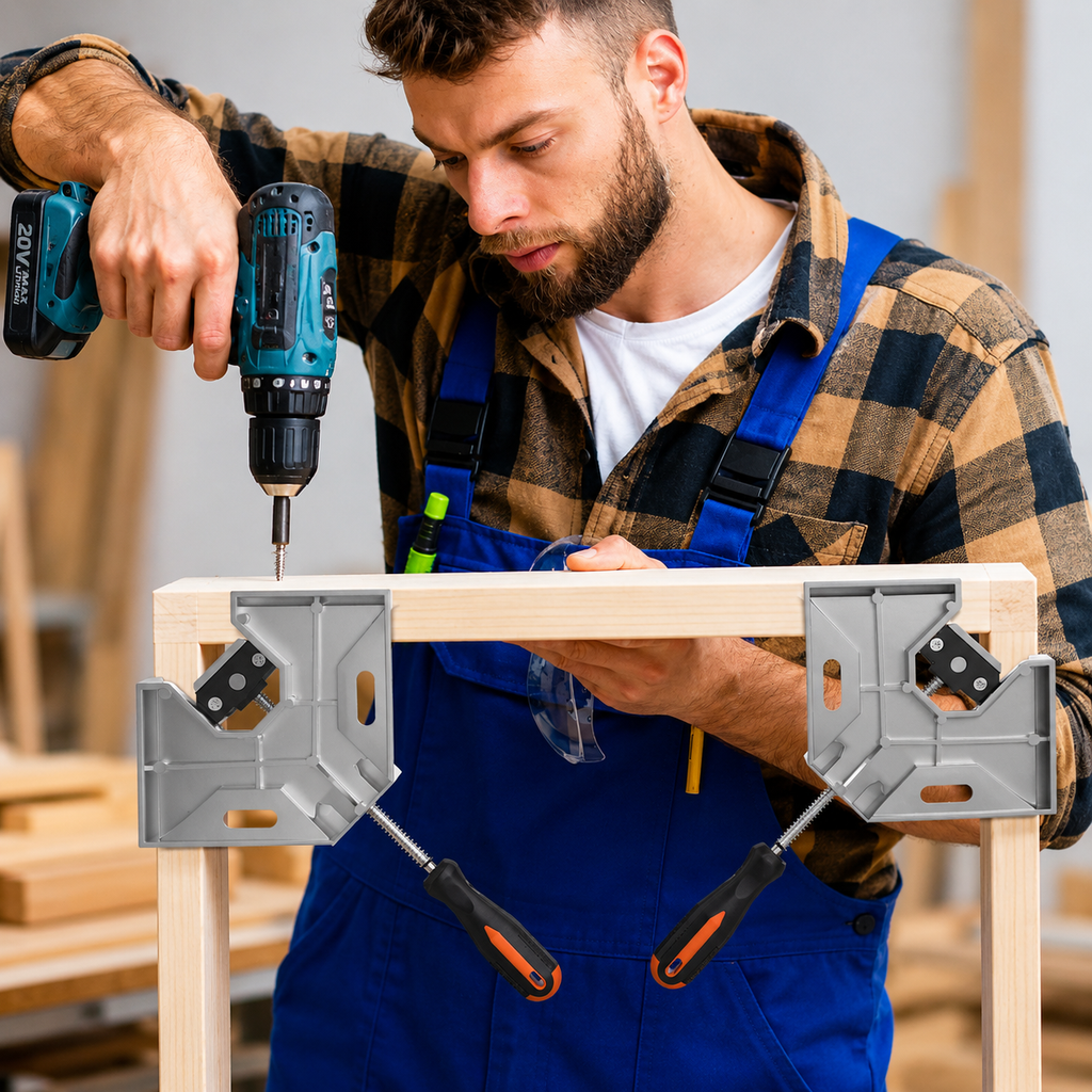 90° Right Angle Corner Clamp — Hold Corners Steady While You Build