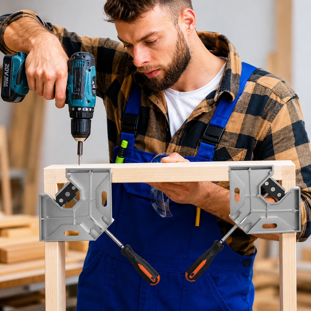 90° Right Angle Corner Clamp — Hold Corners Steady While You Build