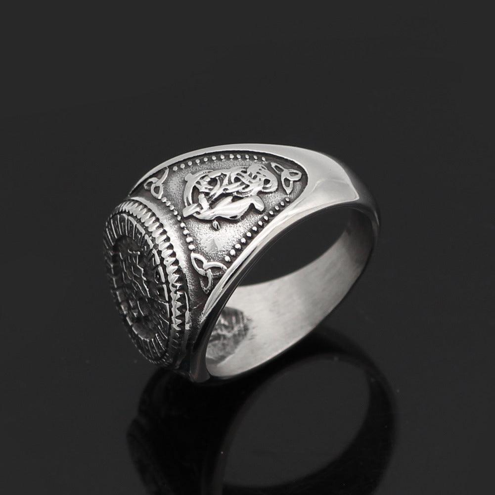 Viking Wolf Head Ring