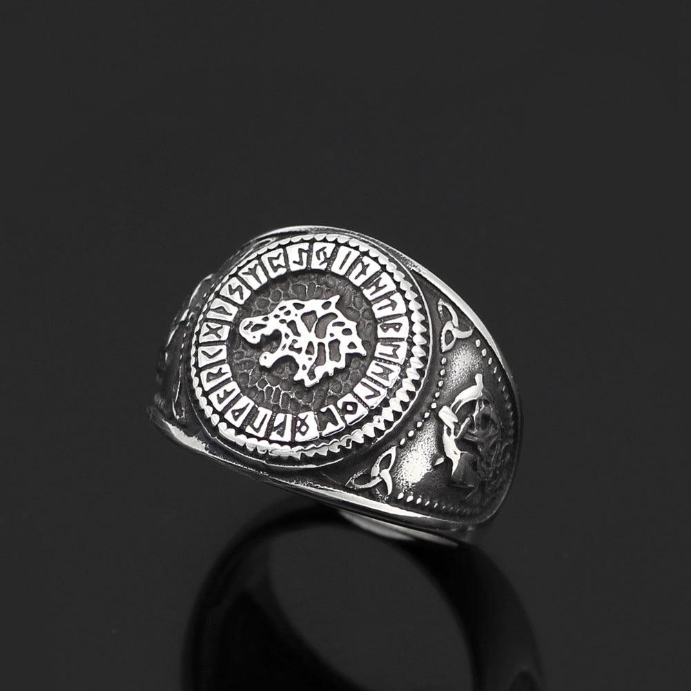 Viking Wolf Head Ring