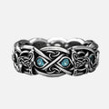 Celtic Wolf Sapphire Stainless Steel Men's Ring