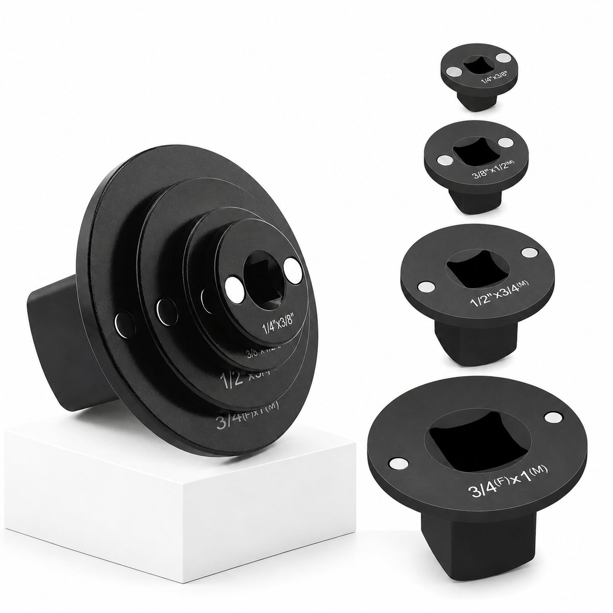 4-Piece Low Profile Socket Adapter Set — More Drive Options in Less Space