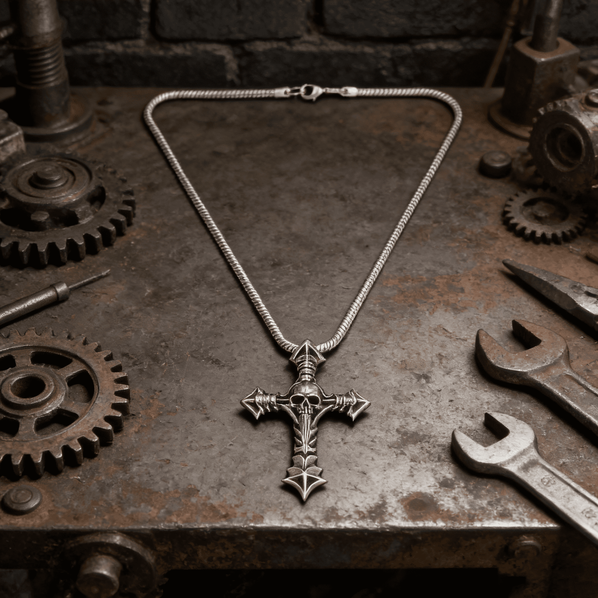 Cross and Skull Necklace
