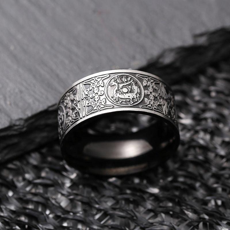 Four Ancient Beasts Stainless Steel Men's Ring